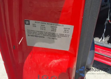 2009 Chevrolet Impala Police из США, поврежденный, VIN 2G1WS57M291264194